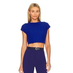 L'Academie Farah Crop Top in Clasdic Blue, Size M